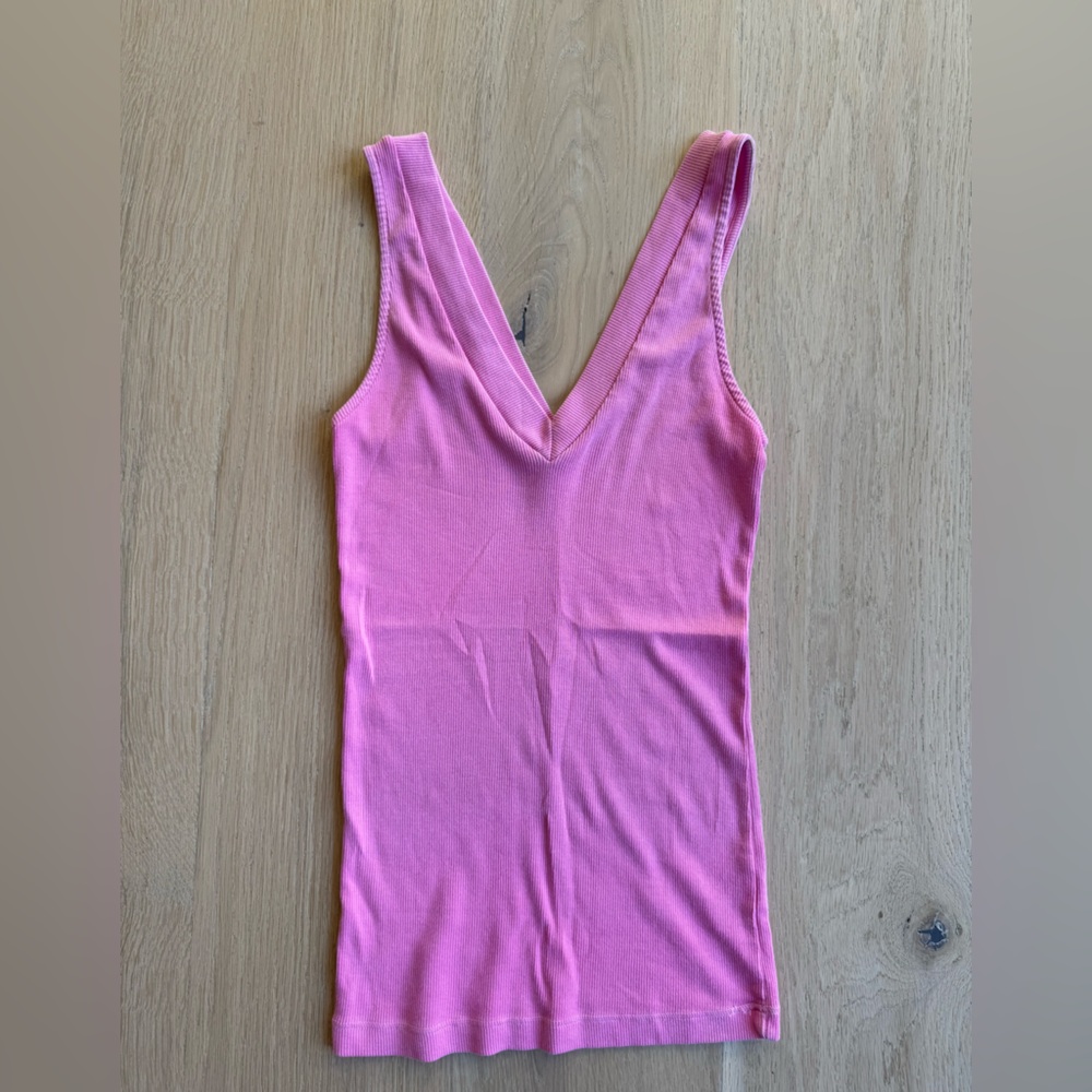 Stateside Ribbed Pink Top